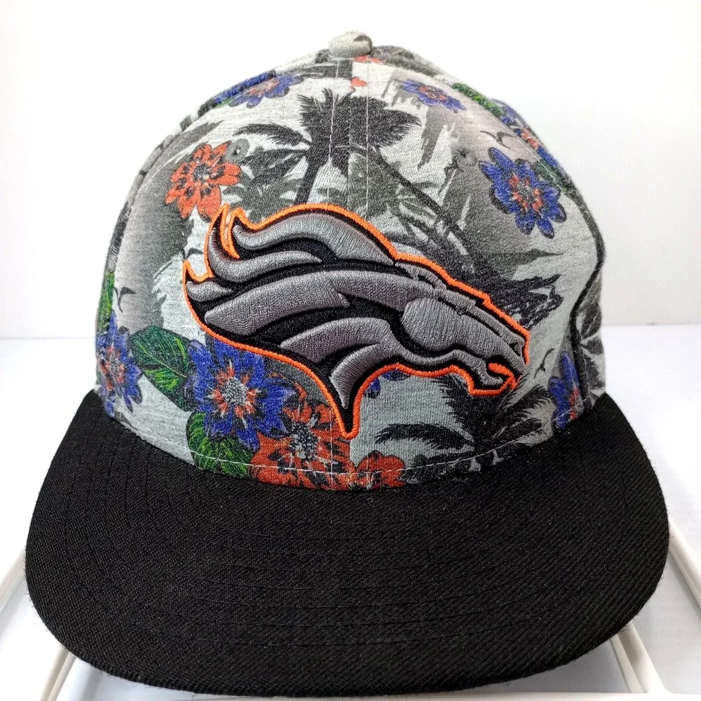 Denver Broncos New Era 9FIFTY Floral Snapback Hat Gray Black NFL